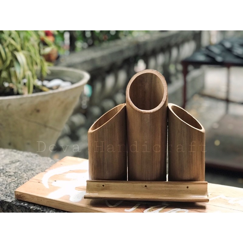 Bamboo Desk Organizer/Pen Holder Shopee Philippines