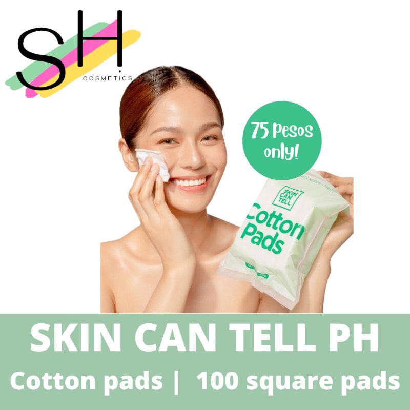 SKIN CAN TELL PH Cotton Pads 100 square pads 100 cotton Shopee