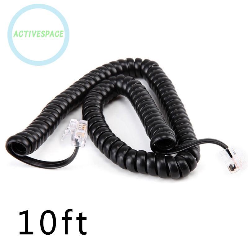 3Metre Dark Black Telephone Spiral Wire Phone Handset Curly Cord Cable