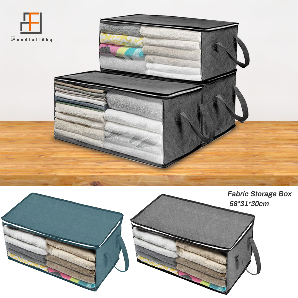 [Fast Shipping] 3pcs Foldable Non Woven Fabric Storage Box Zippered