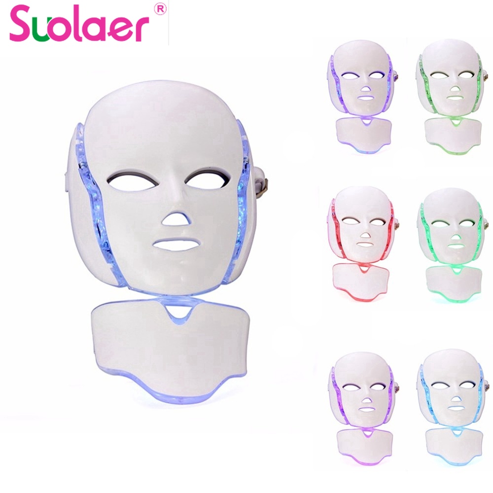 Suolaer Facial Skin Care 7 Colors Led Facial Mask Korean Photon Therapy Face Mask 5Y1Y Shopee