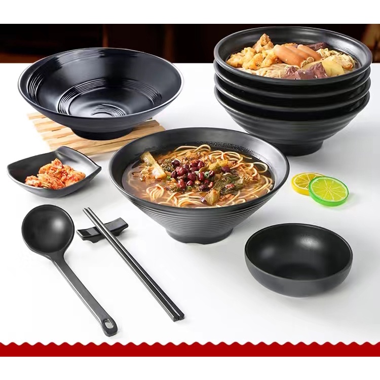 Black Dinnerware Modern Dinner Plates and Bowls, Dishwasher Safe, Unbreakable Dinnerware
