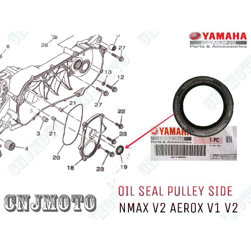 OIL SEAL PULLEY SIDE NMAX V2 AEROX V1 V2 Shopee Philippines