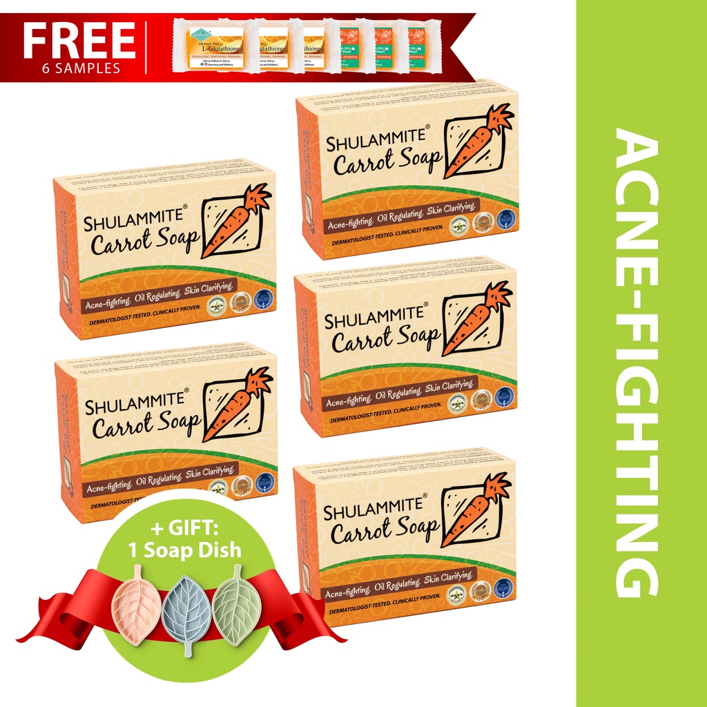 Shulammite Carrot Soap (Antiacne) 150g Set of 5 Shopee Philippines