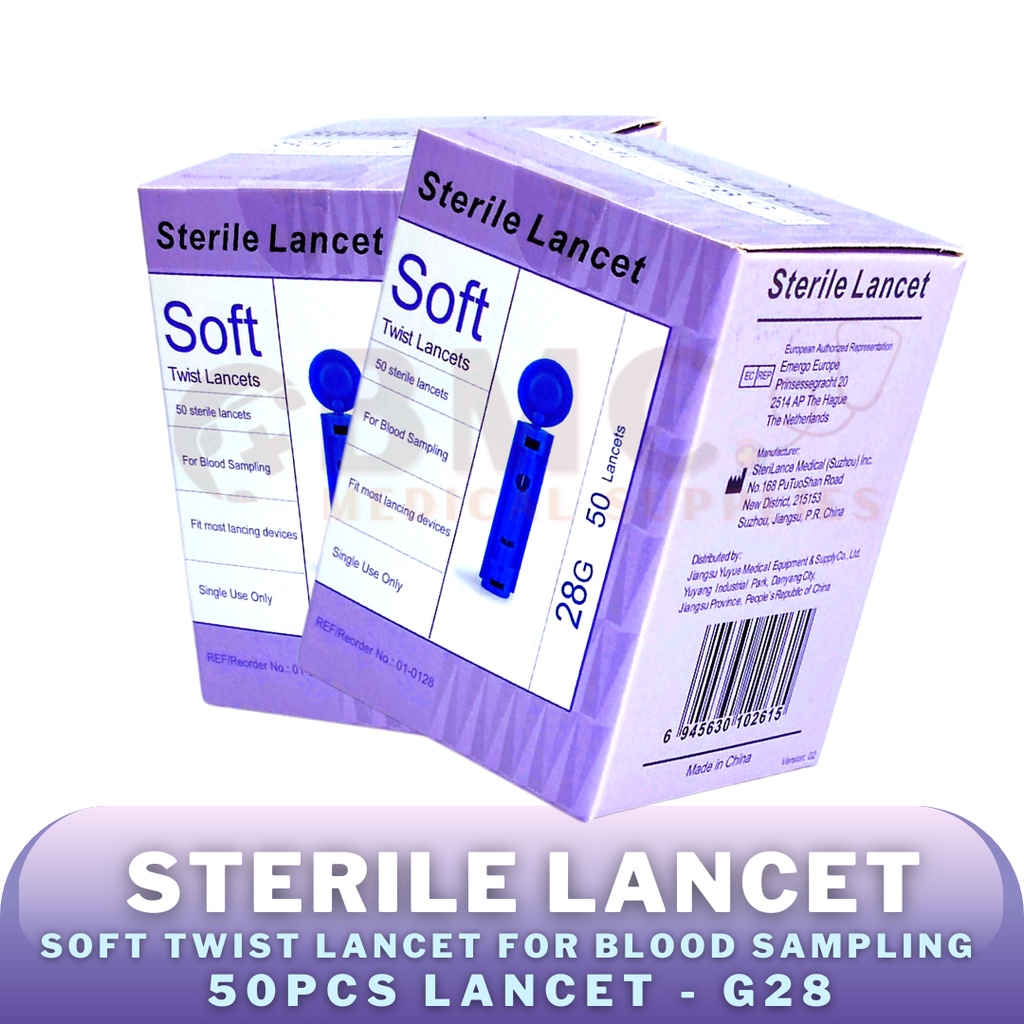 Yuwell Sterile Blood Lancet (Twist Lancets) For Diabetic G28 50pcs