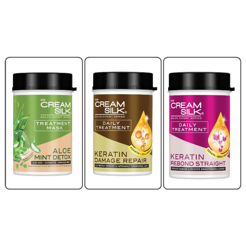 Cream Silk Daily Treatment Keratin Rebond Straight/ Damage Repair 650ml