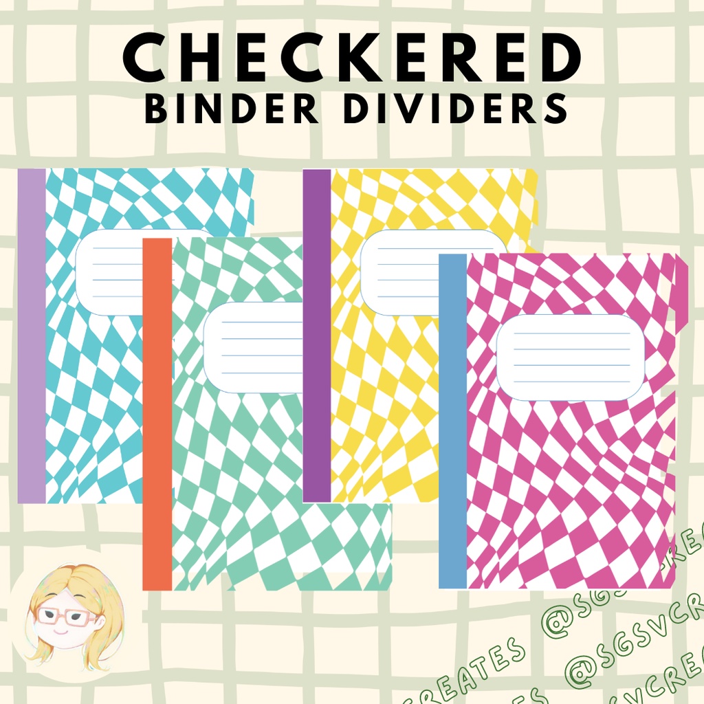 Checkered Design Binder Dividers With or Without Tabs Shopee