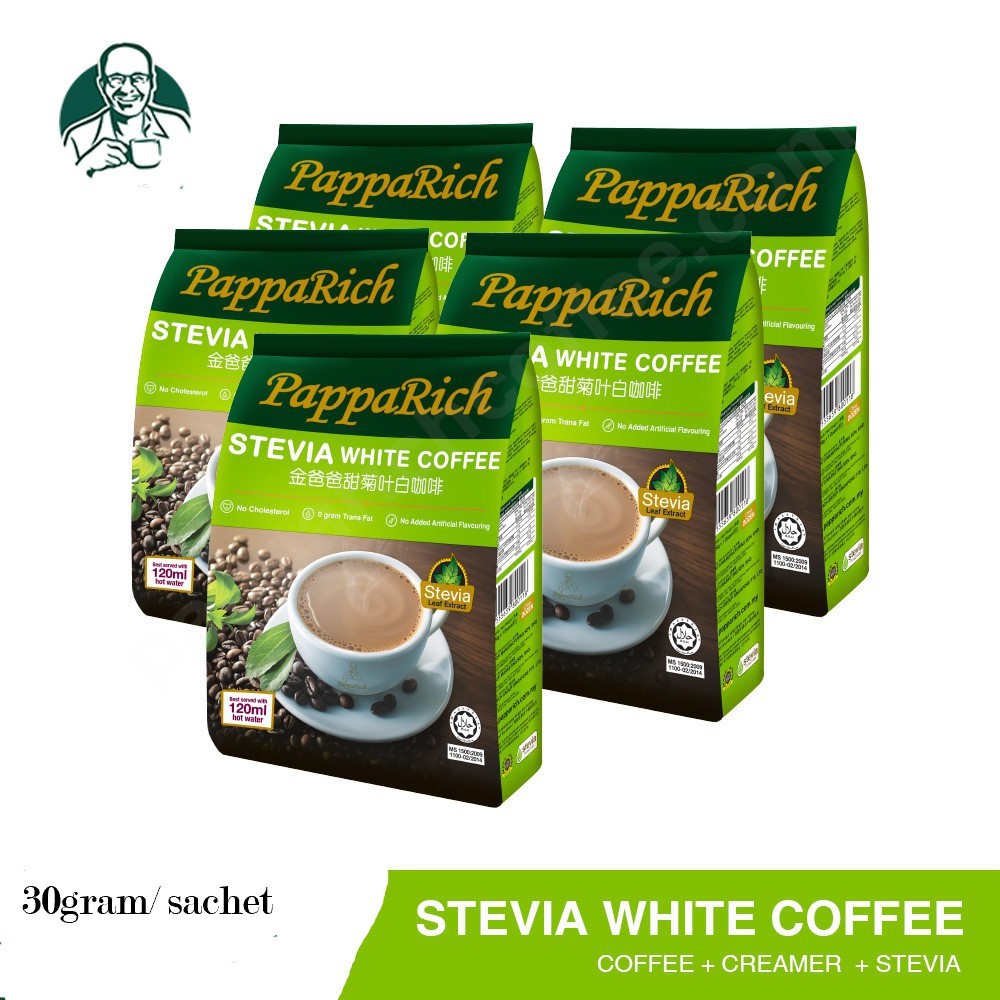 STEVIA COFFEE!!! PAPPARICH White Coffee Stevia / Original 3 in 1 from