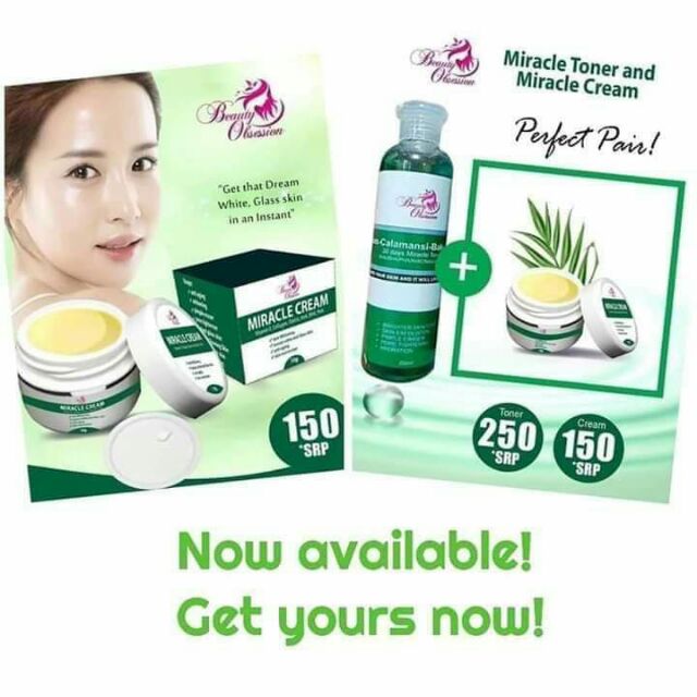BEAUTY OBSESSION MIRACLE TONER 250ml and CREAM Shopee Philippines