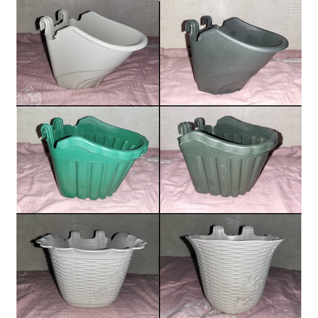 two clip wall pot / hanging pot / vertical pots / fence hanging pot