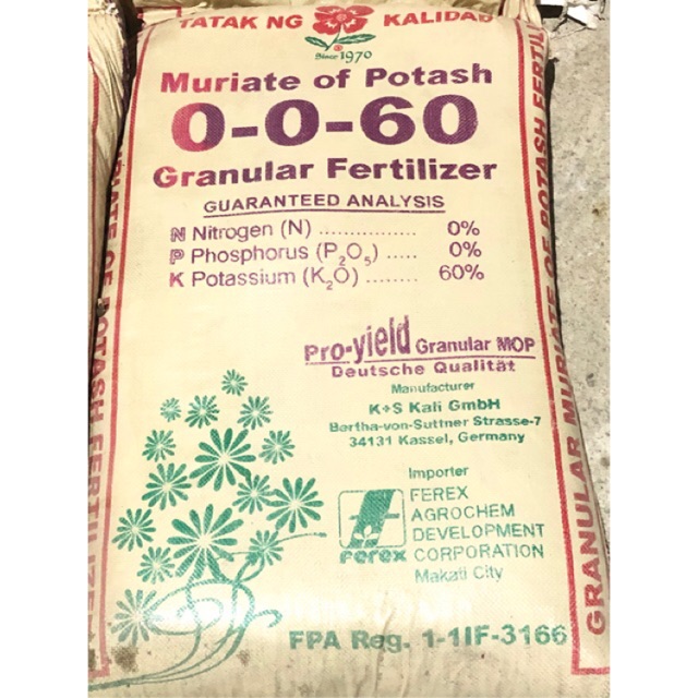 MURIATE OF POTASH 0060 SOIL FERTILIZER Shopee Philippines