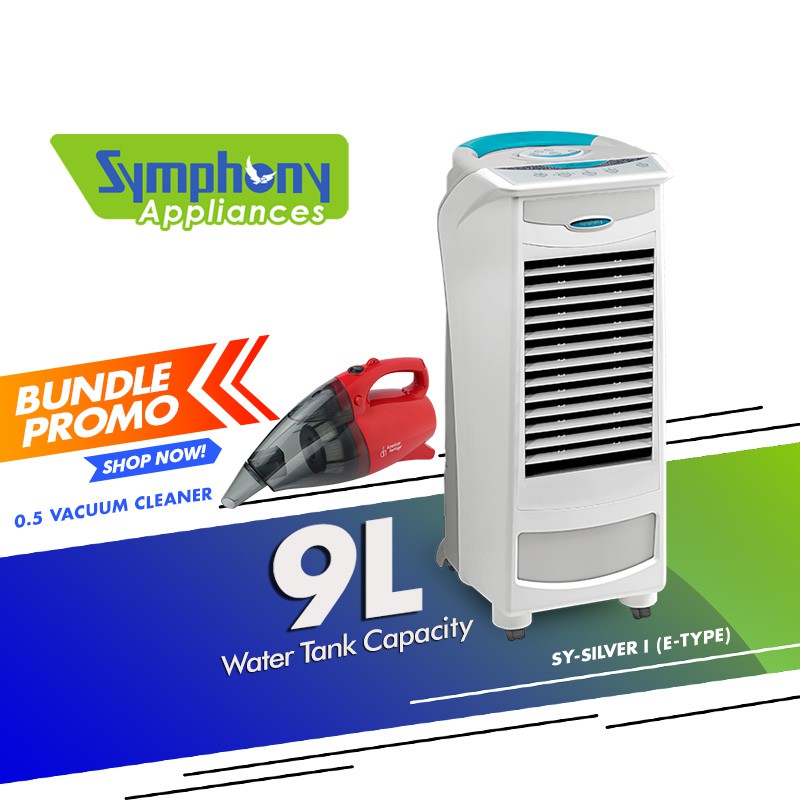 Symphony SilverE 9L Evaporative Air Cooler With Vacuum Cleaner SY