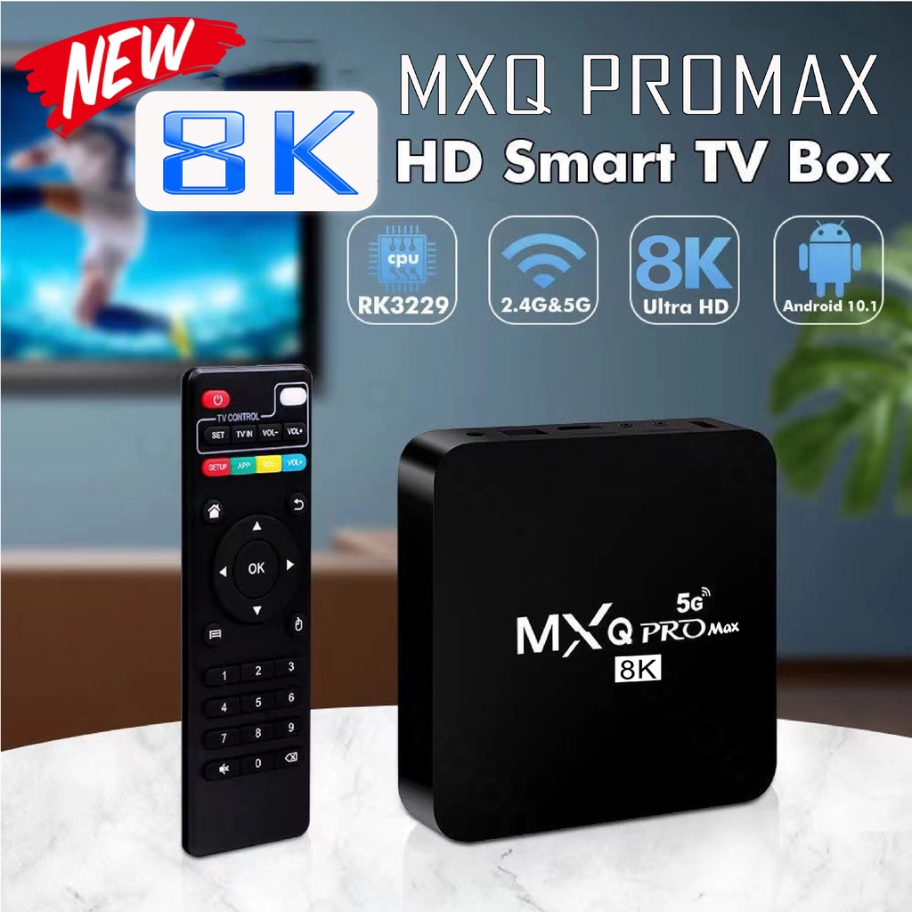 MXQ PROMAX 8K 5G Android Ultra HD TV Box + I8 Keyboard 2.4GHz 3 color
