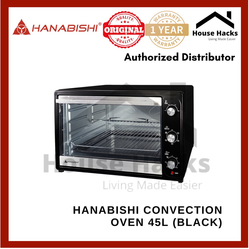 Hanabishi Electric Oven 45L HEO45SS (Black) (House Hacks) Shopee
