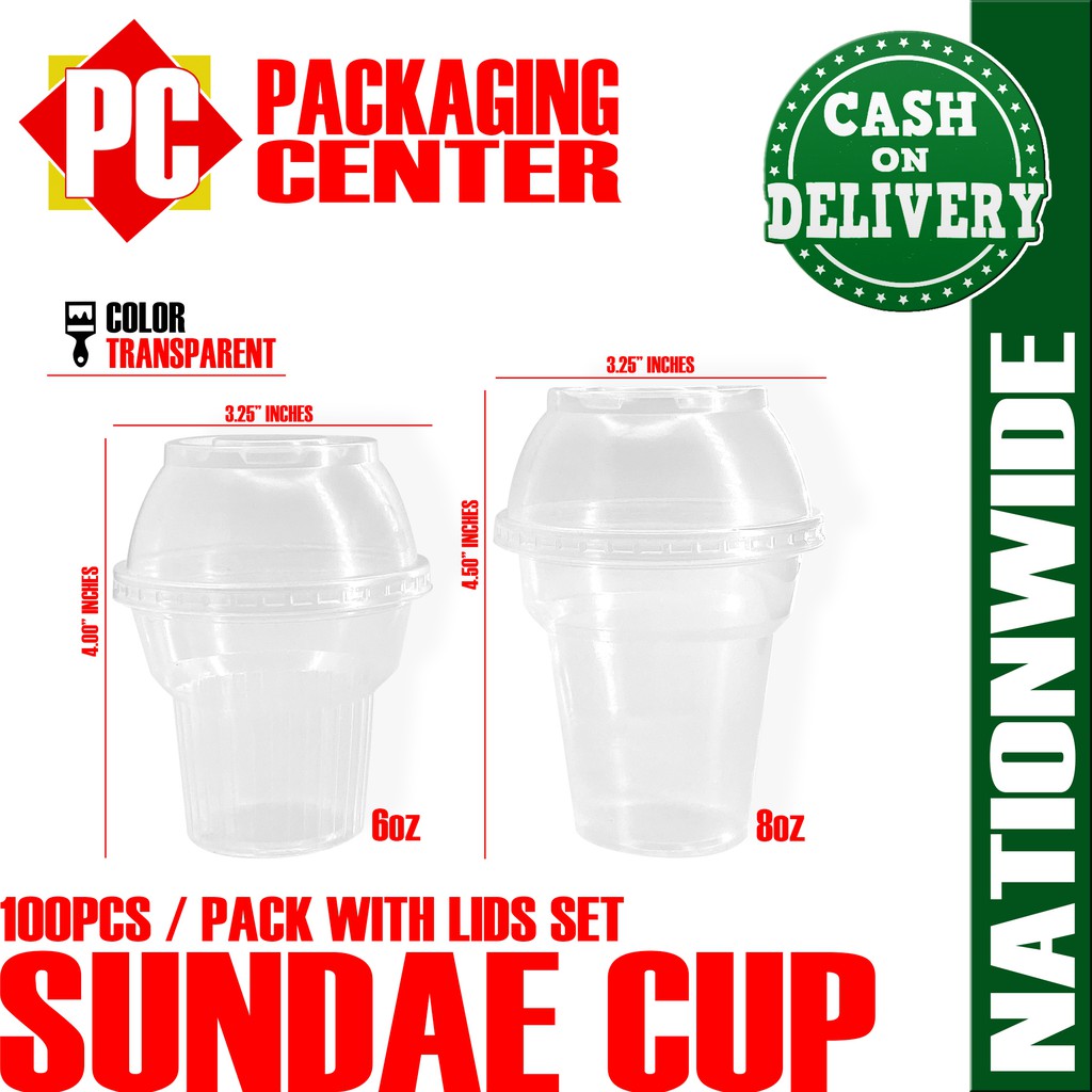 Sundae Ice Cream Cup 6oz or 8oz by 100pcs per set COD Nationwide