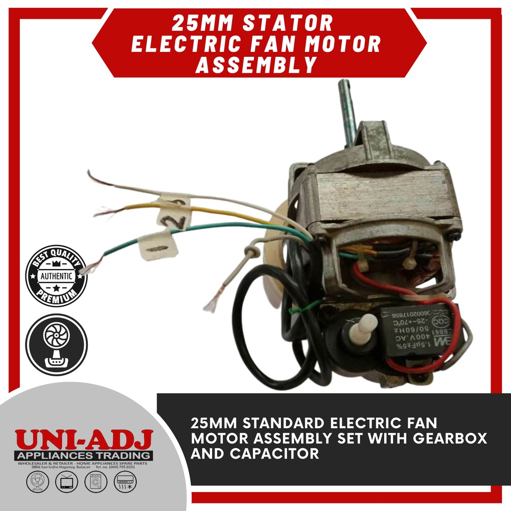25mm Electric fan Motor Assembly Set with Gearbox and Capacitor Shopee Philippines