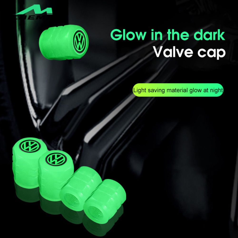 Luminous Car Tire Valve Cap Luminous Stem Caps Cover Waterproof Rubber