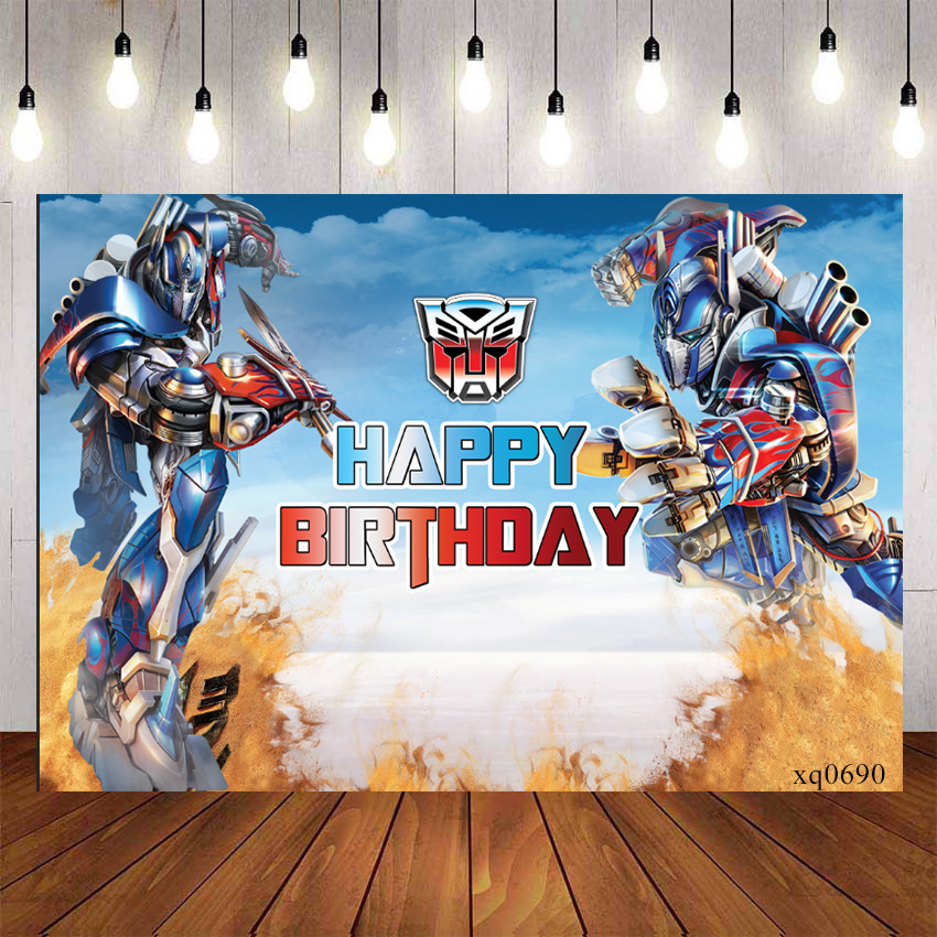 Transformers Birthday Banner Personalized Party Backdrop Decoration Stationery & Party Supplies