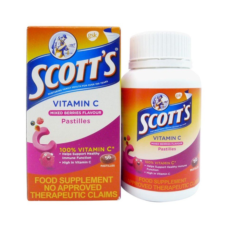 Scott's Chewable Vitamin C for kids (50 Pastilles) Shopee Philippines