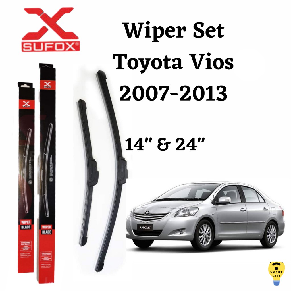 SUFOX Wiper Blade Toyota Vios 20072013 Set Universal Banana Type