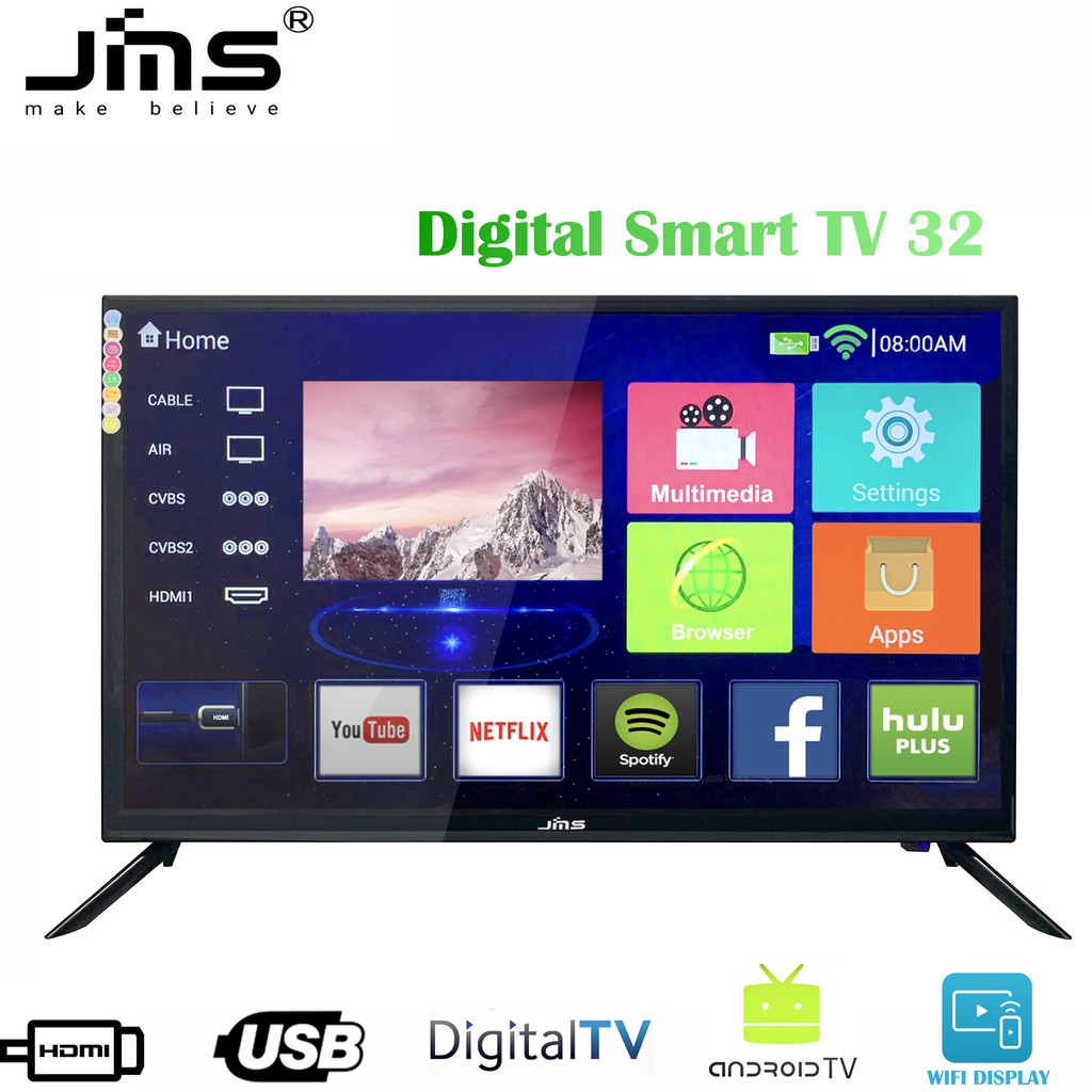 JMS Slim HD Ready Digital Smart TV 32 Inch USB HDMI LED TV 32 Shopee