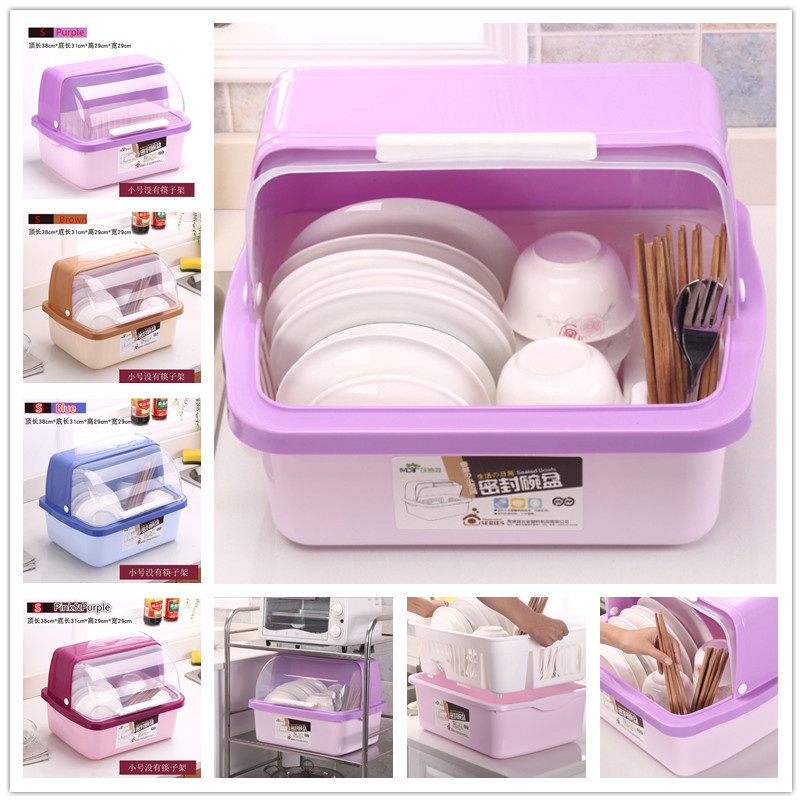Kitchen Dish Storage Box Dish Rack With Cover Shopee Philippines