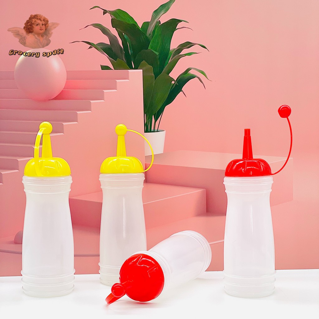 COD 350ml Colored Plastic Dressing Bottles Squirt Condiment Squeeze