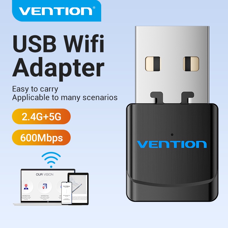 Vention Usb Wifi Dongle Wireless Network Card Adapter 2.4g/5ghz 600mbps