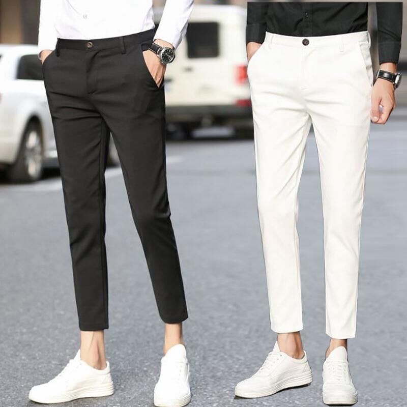 【COD】Men's Formal Pants Trousers Business Casual Straight Ankle Pant
