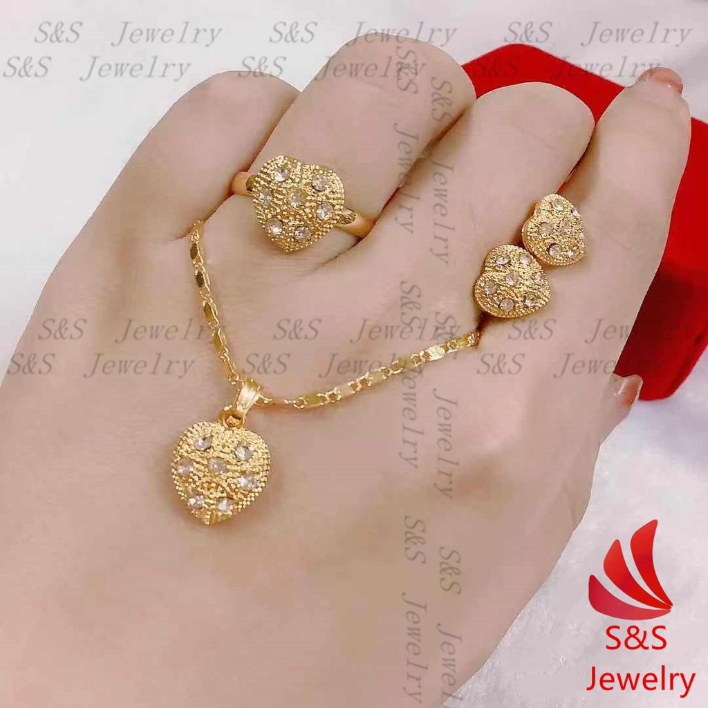 SS Jewelry 24K 3in1 Bangkok Gold Plated Jewelry Set Shopee Philippines