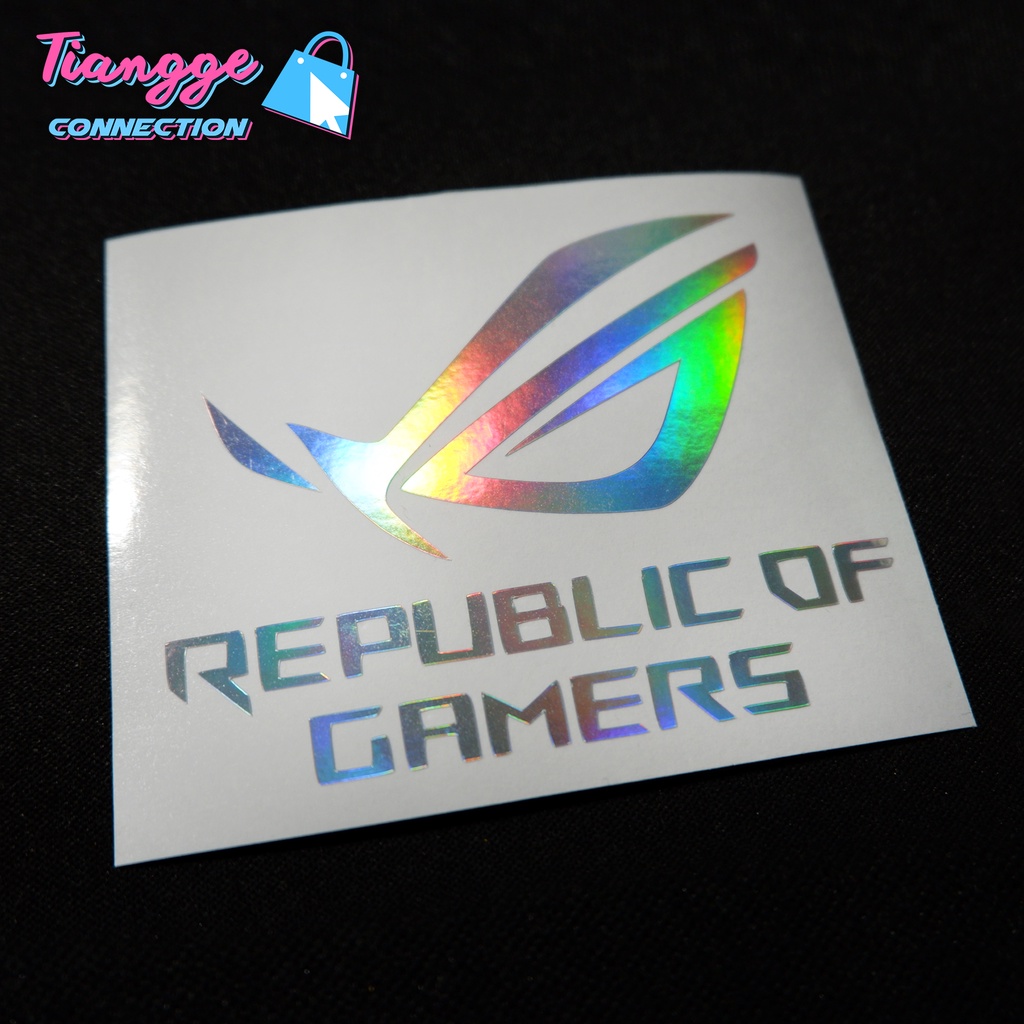 ROG vinyl sticker (republic of gamers) decal for pc case, laptop, phone