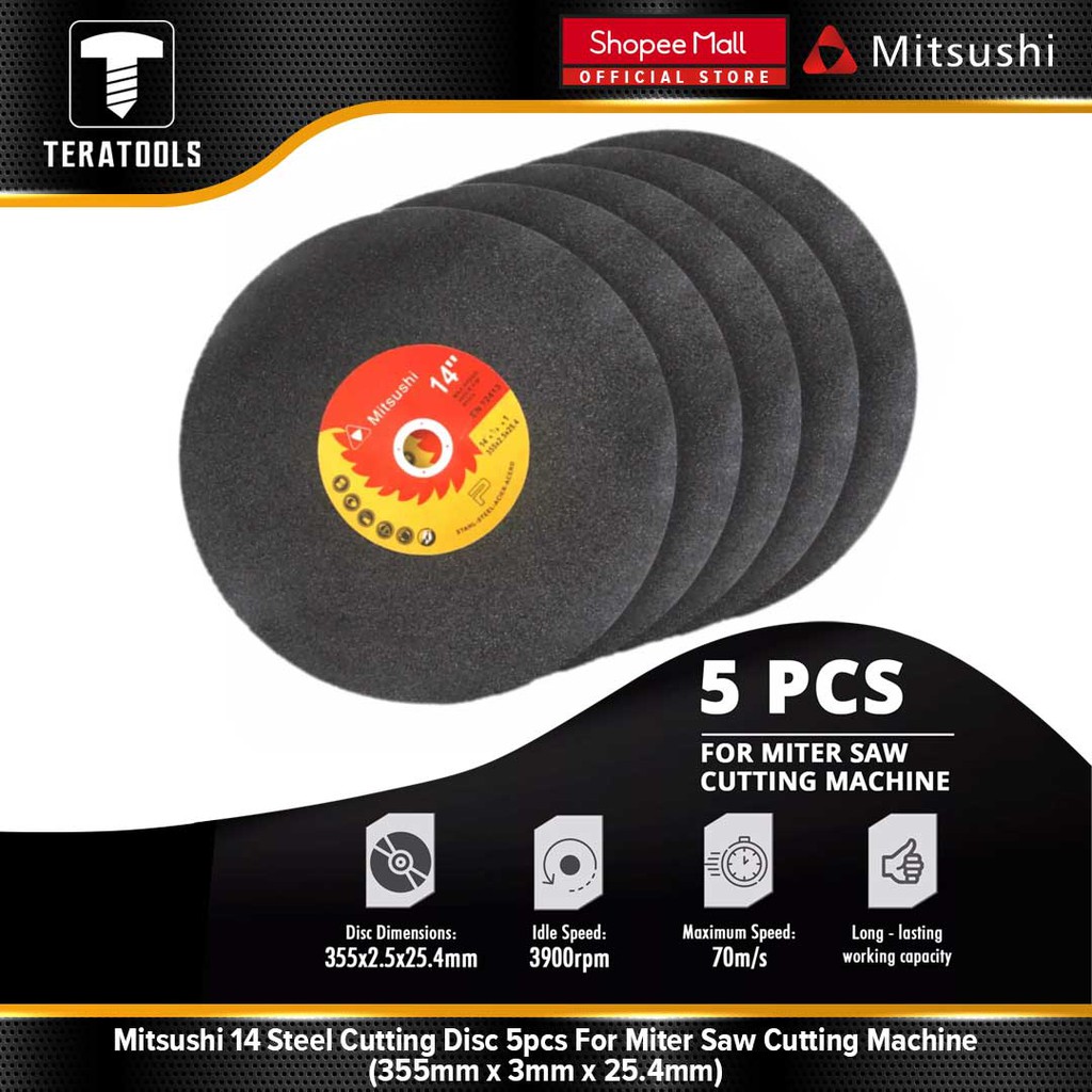 Mitsushi 14 Steel Cutting Disc 5pcs For Miter Saw Cutting Machine
