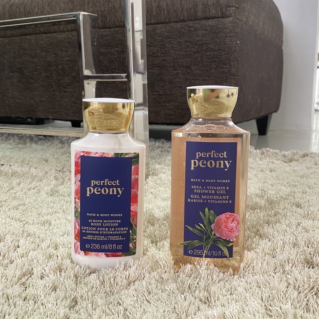 PERFECT PEONY BATH & BODY WORKS SHOWER GEL/LOTION GIFT BOX 100