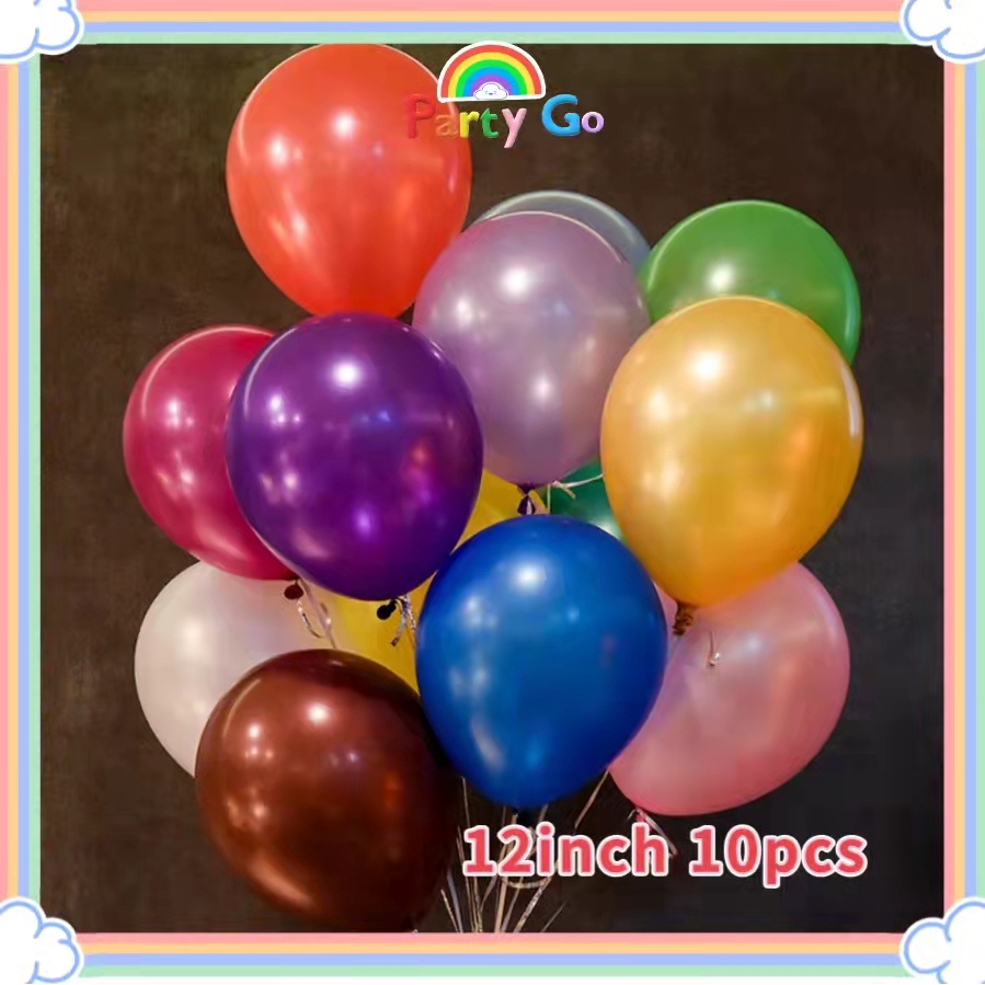 12inch 10pcs Glossy Balloon Birthday Balloon For Birthday Party Party