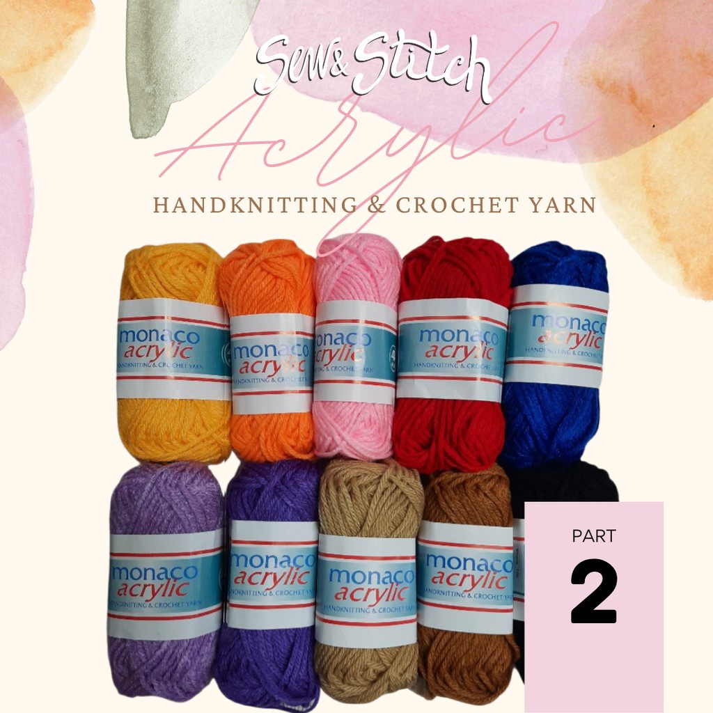 Monaco Acrylic Yarn (Handknitting and Crochet Yarn 4ply) 18g. (2/2