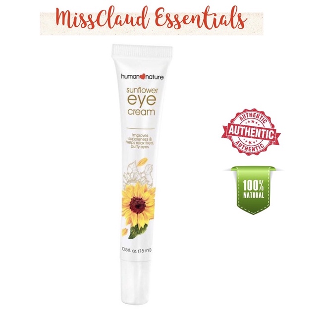 Human Nature Sunflower Eye Cream 15ml Sunflower Beauty Oil LUXE 45 ml