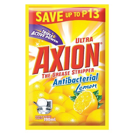 Axion Antibacterial Dishwashing Liquid Lemon Sachet 190ml Shopee