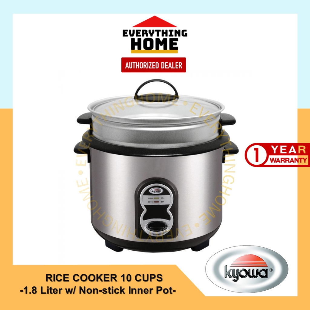 Kyowa Rice Cooker 1.8 Liters (10 Cups) w/ Nonstick Inner Pot & Steamer