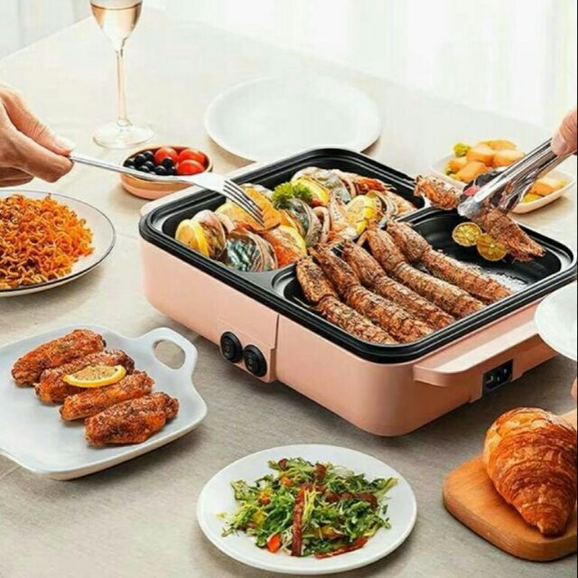 Mini Hot Pot Electric Grill MultiFunction Roasting and Boiling One Pot