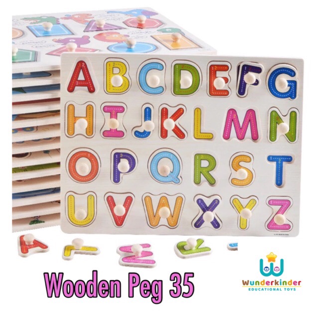 Wooden Alphabet Puzzle Peg Shopee Philippines
