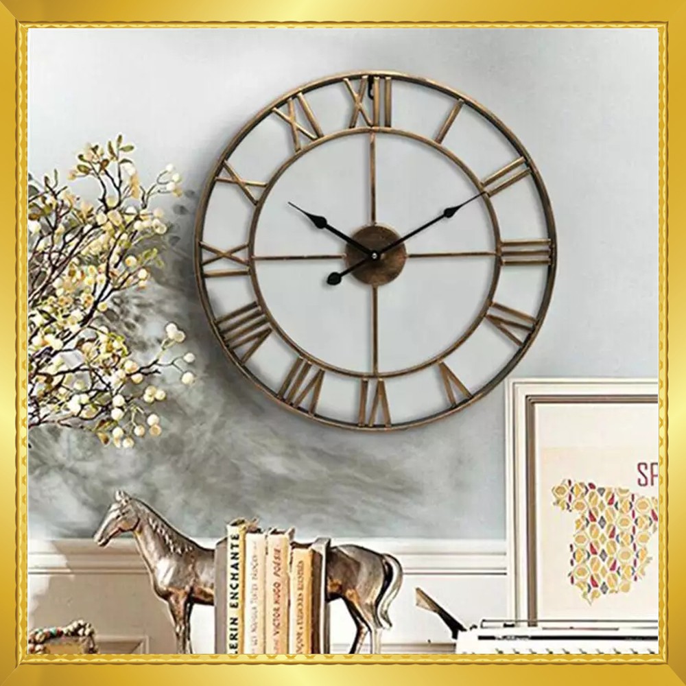 Clock Minute Hand Slip Wall Mounted Clock Non Ticking Rome Numberals Big Display Clock Shopee