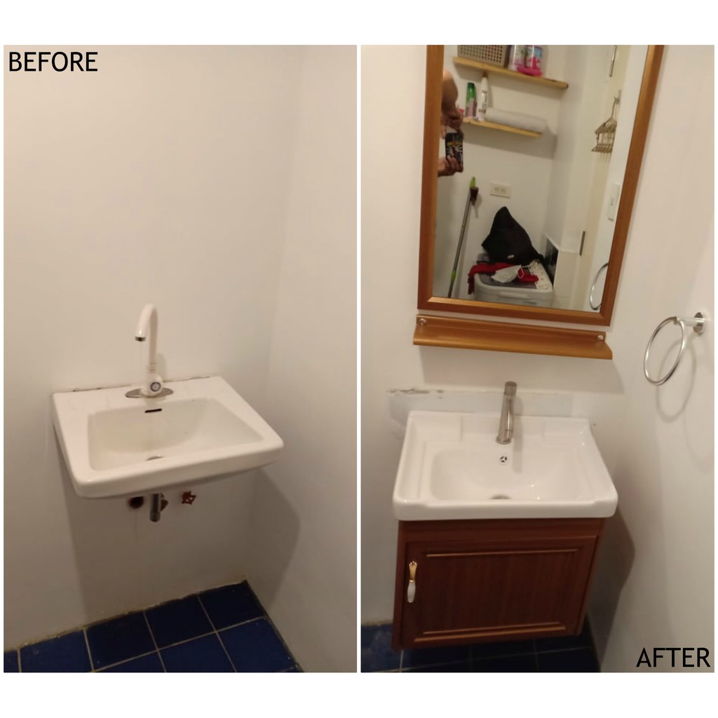 Aluminum Bathroom Vanity With Mirror And Ceramic Sink Sho