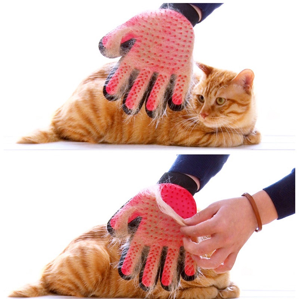 Pet Grooming Glove Brush Dog Cat Dirt Hair Fur Removal Remover Gentle