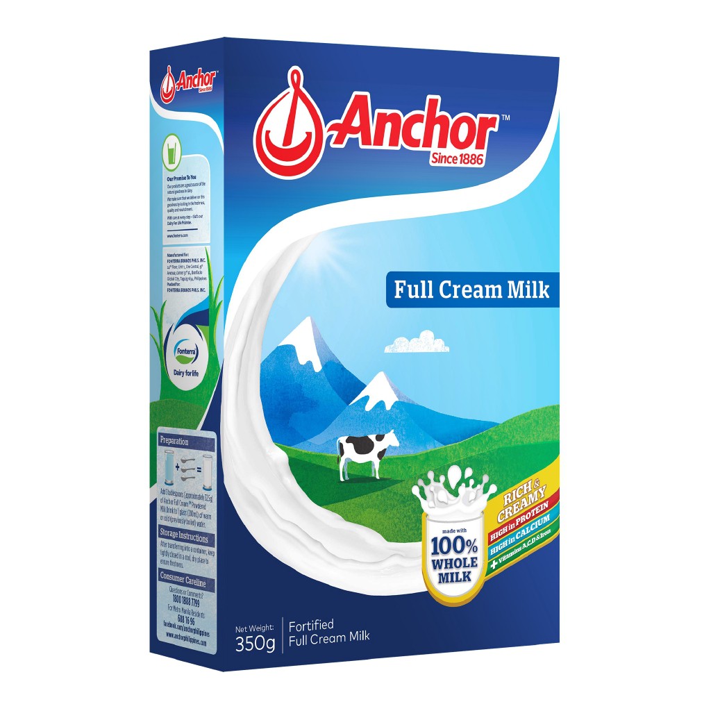 Anchor Full Cream Milk Powder Plain 350G Shopee Philippines