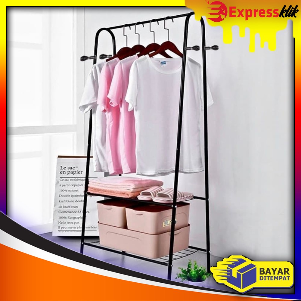 (Can Cod) Clothes hanger With 2 Racks M755 Stand hanger Clothes