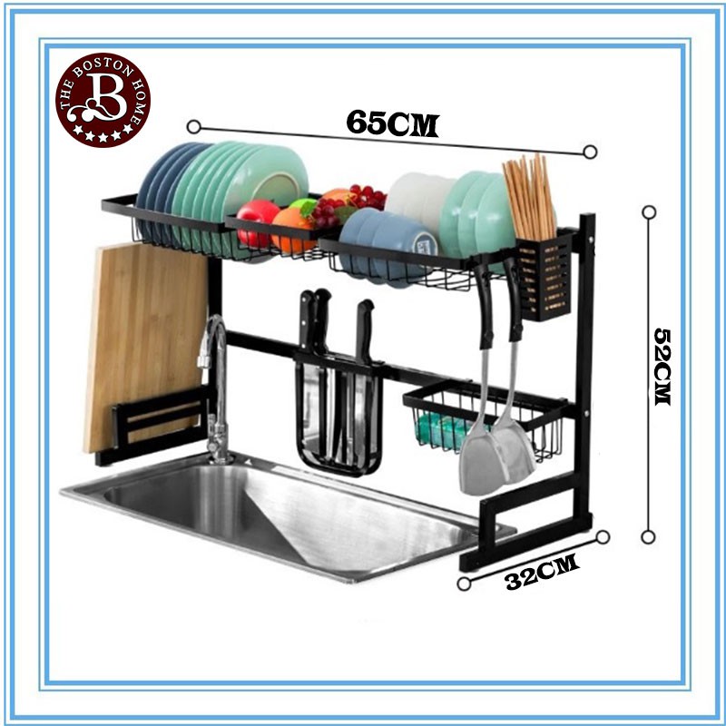 Solid stainless handle for a supreme grip with a hanging hole at the end to hang on a rack when not in use. Boston home Stainless steel kitchen shelf rack dishwasher ...
