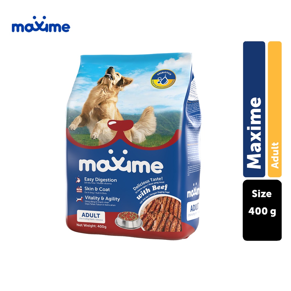 Maxime Dry Dog Food Adult Beef Flavor 400g Shopee Philippines