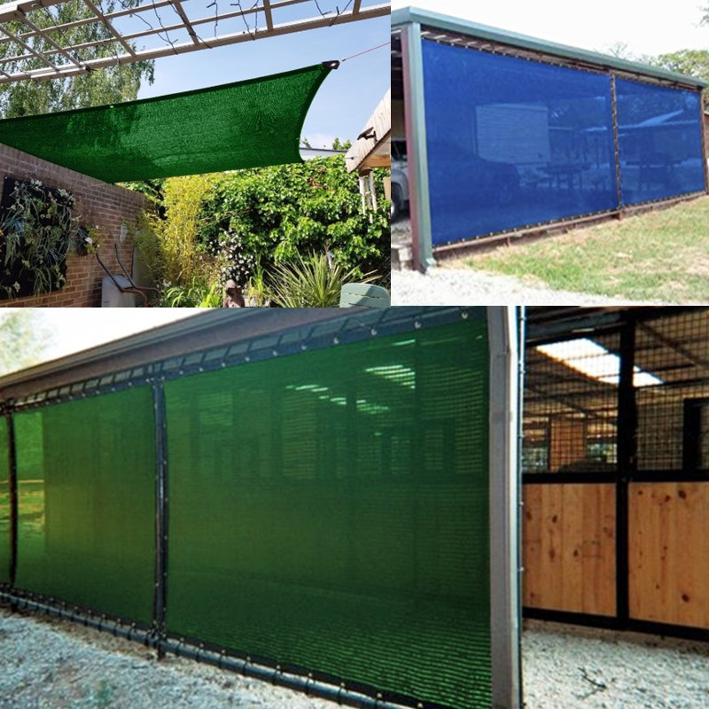 Green/Blue/Black Outdoor Sun Shade net With Grommets, Garden Sun Shade