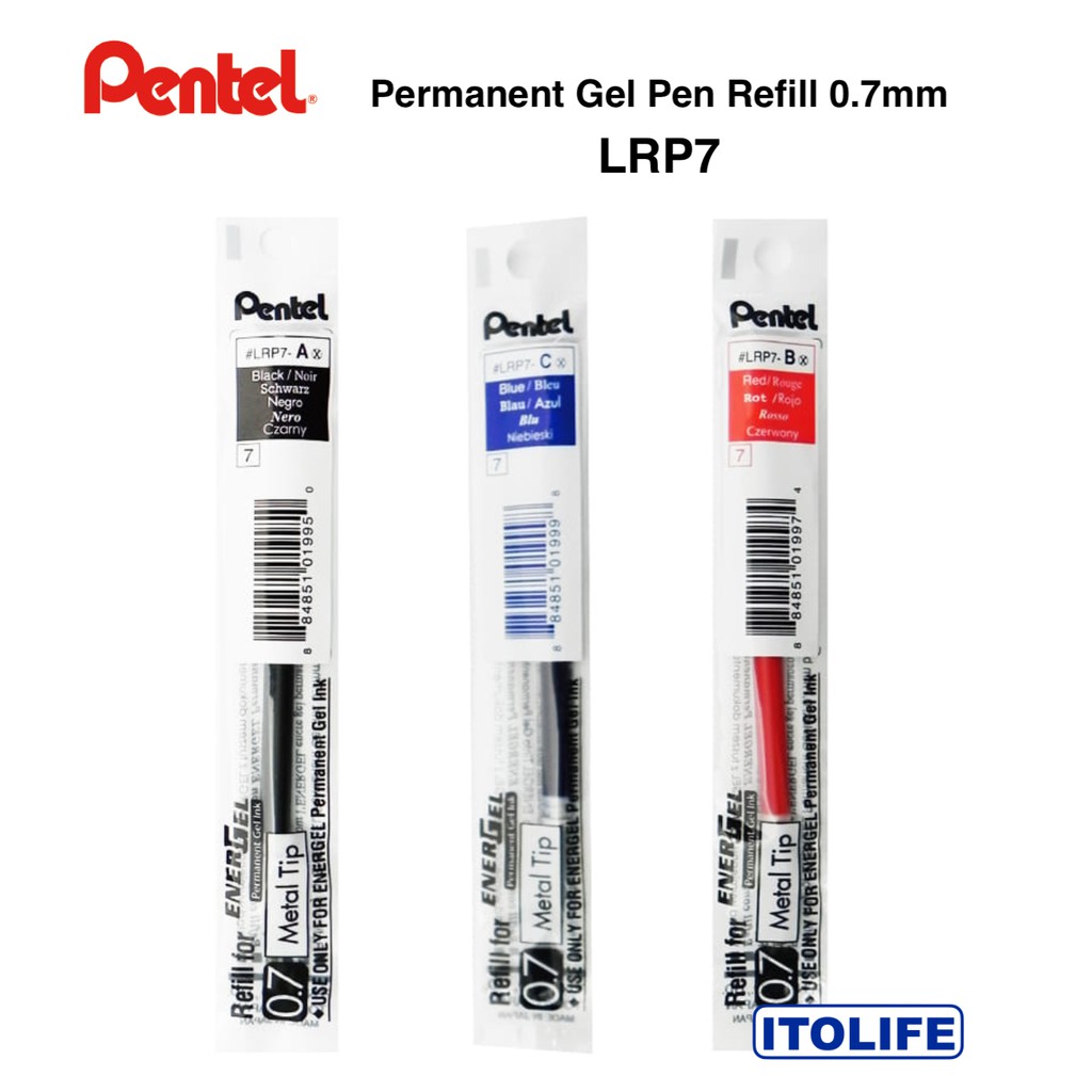 Pentel ENERGEL LRP7 Permanent Gel Pen Refill 0.7mm 1pc Shopee