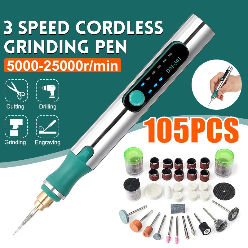3Speed Cordless Drill Dremel Grinder Engraver Pen Mini Electric